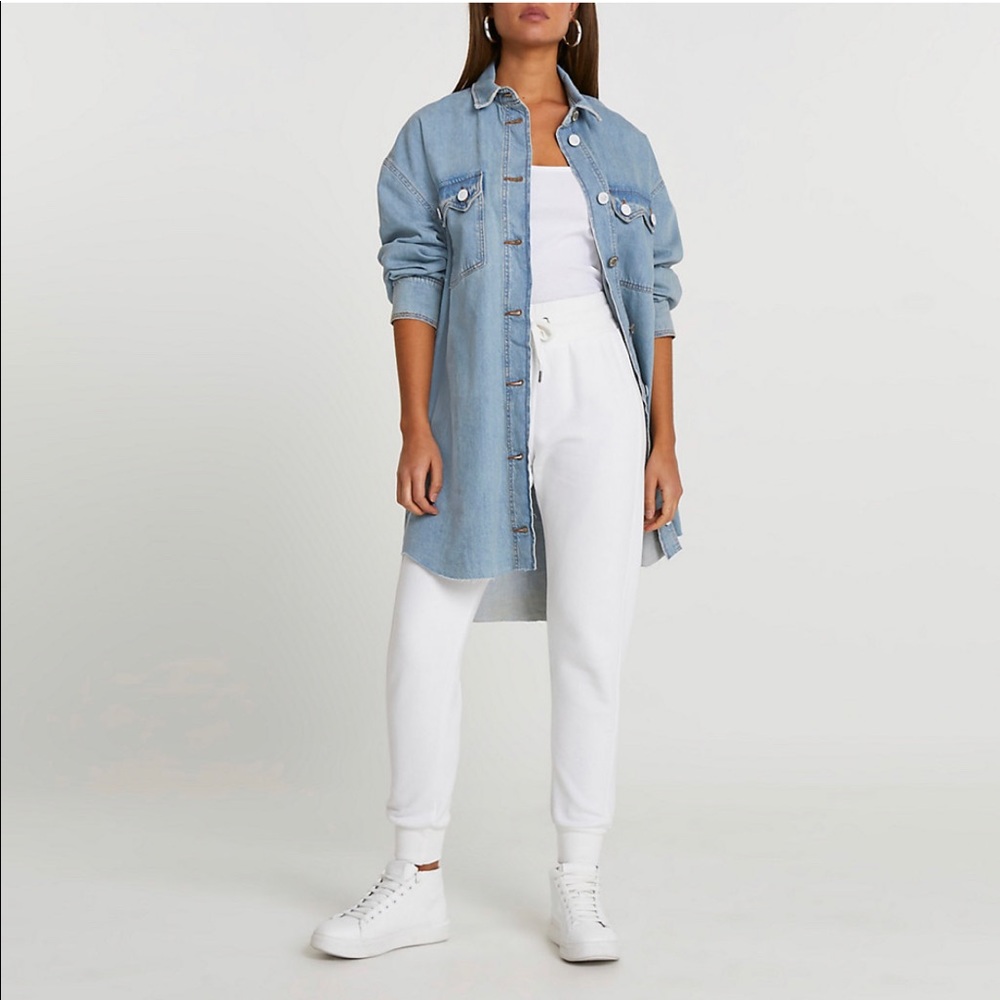 Oversized Denim Button Down Shirt Dress